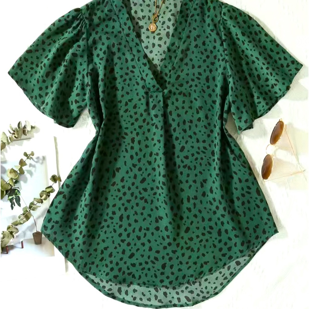 Green with black dots! Cute for business casual